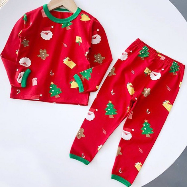 [앙디] W실내복 크리스마스 (W462) / (긴팔티+긴바지)_(피치기모 아동복 아동옷 유아복 의류 여아용 봄 가을 겨울 상하세트)