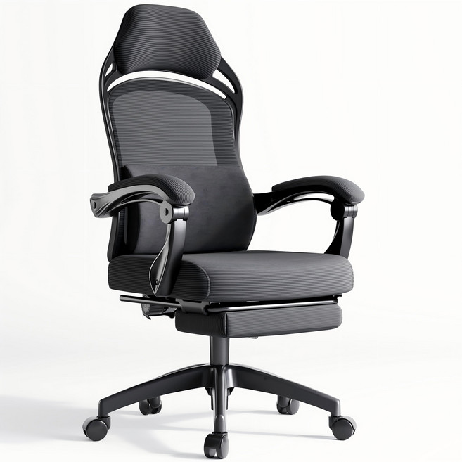 Homey Nest 인체공학 160도 틸팅 가능 사무실 사무용 의자 편한 메쉬 책상 리클라이너 의자 HN-OC608, 블랙