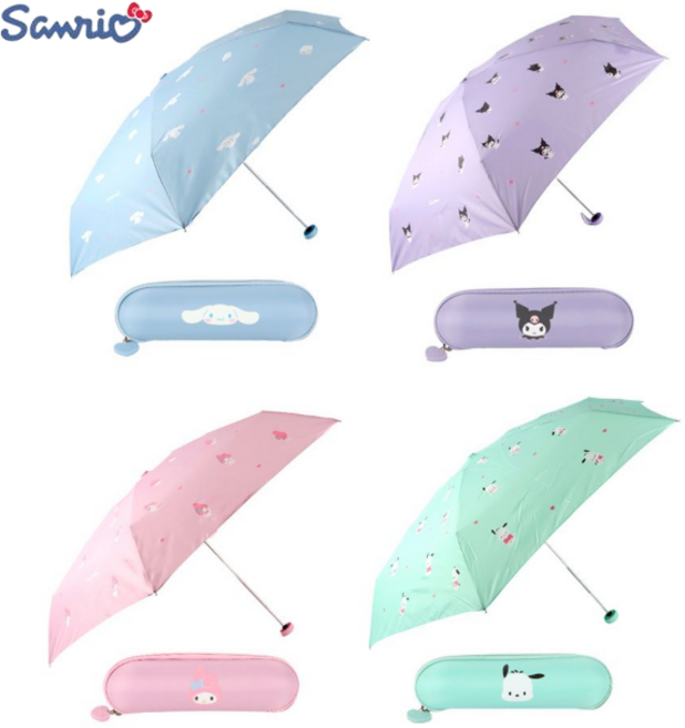 산리오프렌즈 캡슐 케이스 휴대용 5단 우산 50cm