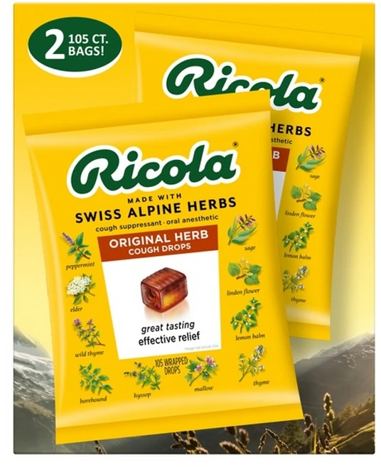 Ricola 리콜라 오리지널 허브캔디 105개 - 쿠팡