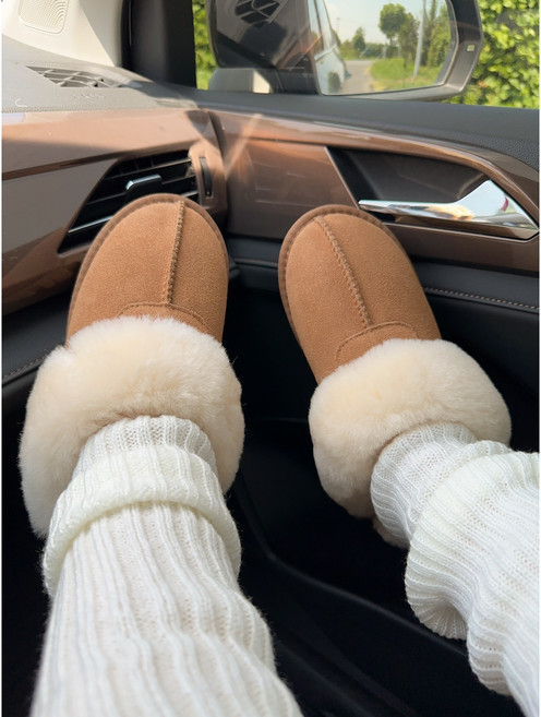 AUGGO 양가죽 양털 슬리퍼 사무실 실내화 AS-0B114