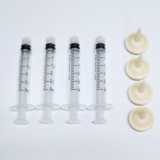 [꼬망구] 도마뱀 피딩 전용 주사기, 3ml, 4개