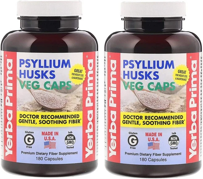 Yerba Prima 예바 프리마 실리엄 허스크 180캡슐 2팩, 수량, 180정 - 쿠팡