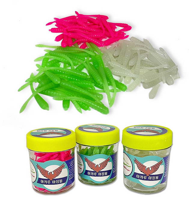 아징웜 볼락웜 소프트웜 루어 가짜 미끼 야광 축광 베이트웜 갈치 풀치 낚시웜 우럭웜, 삼성상회 냄새나는 아카루 아징웜 그린, 1개