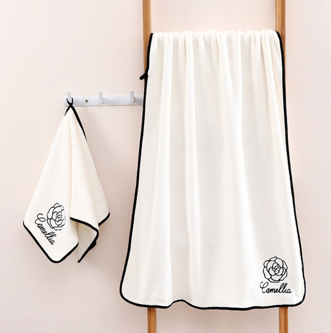 리쿠 호텔 대형 바스타월 35x75cm + 70x140cm, 1세트, 화이트