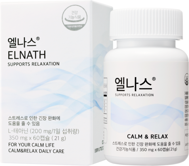 엘나스 Calm & Relax 영양제 L테아닌, 60정, 1개