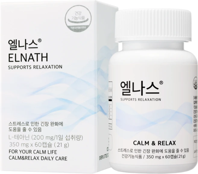 엘나스 Calm & Relax 영양제 L테아닌, 60정, 1개 - 쿠팡