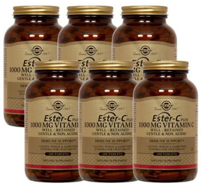 Solgar 에스테르-C 플러스 비타민 C 1 000mg 180정 x 6, 6개 - 쿠팡
