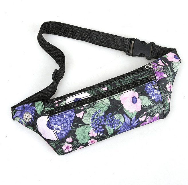 AZMON 플라워패턴 힙색가방 다용도 방수 초경량 가벼운 크로스백 꽃무늬 허리에 매는 가방, 스타일 4, 1개