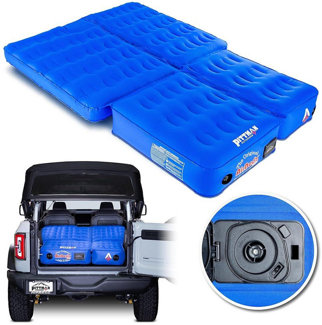 Pittman - 내장 펌프가 있는 포드 브롱코 에어 매트리스 2피스 공기 주입식 맞춤형 핏 최고의 야생마 액세서리 캠핑용 침대