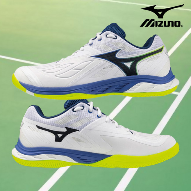 미즈노 신발 웨이브 팡2 화이트옐로우 71GA231351 배드민턴화 운동화 인도어화 오남스포츠