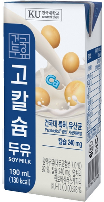 건국두유 고칼슘두유, 190ml, 21개