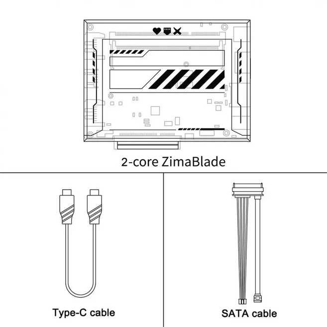 ZimaBlade 싱글 보드 개인 NAS 스토리지 서버 홈 호스트 공유 클라우드 디스크 CasaOs 16G DDR3L 지지대 10, 04 ZimaBlade 3760