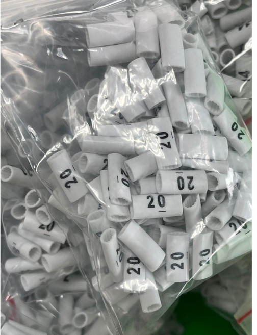 印字號碼管 電線標記 數字編號 白色管狀 附發票, 1個, 二聯式,號碼12