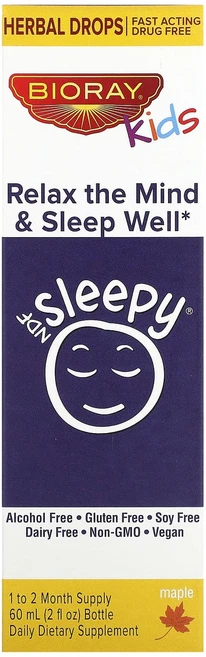 바이오레이 단삼 감초 대추 천궁 복령 NDF Sleepy 액상 어린이용 60ml, 1개 - 쿠팡