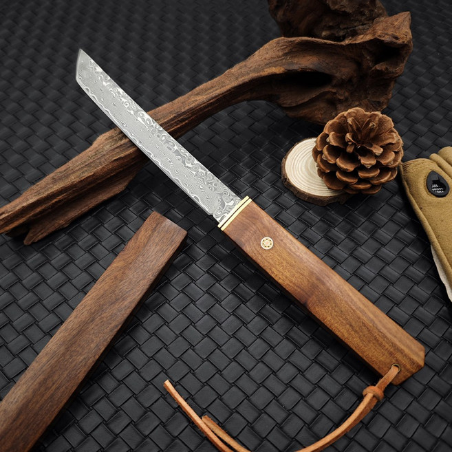 일본 카타나 미니 K471 다마스커스 캠핑 나이프 단도 칼