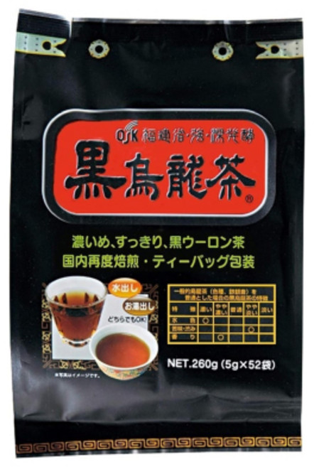 일본 직송 진한 반발효차 흑우롱차 1봉 52백입, 260g, 52개입