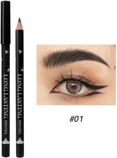 3pcs 방수 아이 라이너 눈썹 연필 전문 오래 지속되는 자연 눈썹 강화제 비 얼룩 아이 라이너 눈 화장품, 03 01 Black - 쿠팡