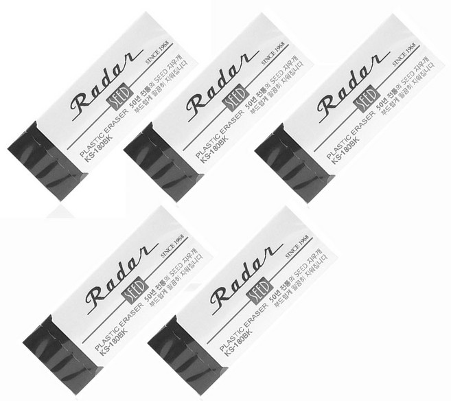 [5개묶음] 지우개 시드레이더 (검정/KS-180BK) gt0+YH