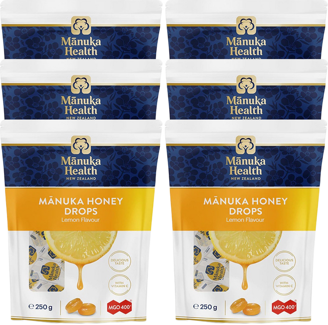 Manuka Health MGO400+ 마누카헬스 마누카꿀 레몬 58개입 2팩, 250g, 6개