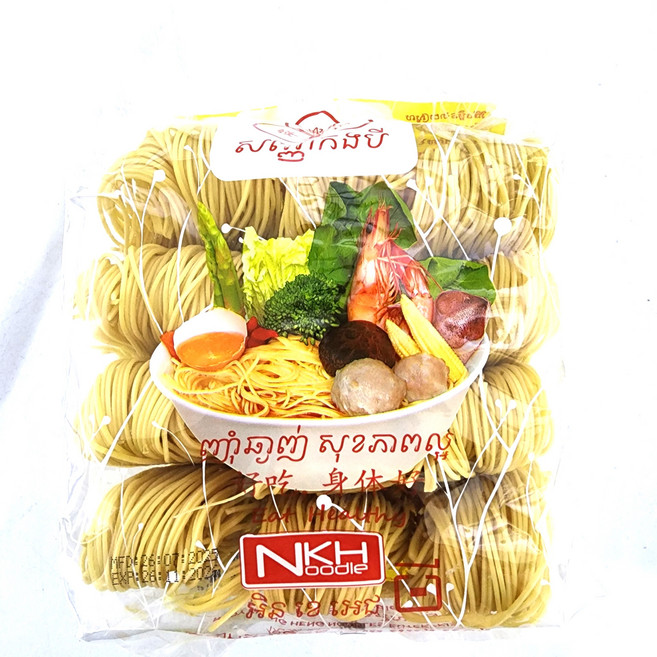 캄보디아 건면 쓰리 써클 누들 가는면 Three cireles noodle 노랑누들, 500g, 1개