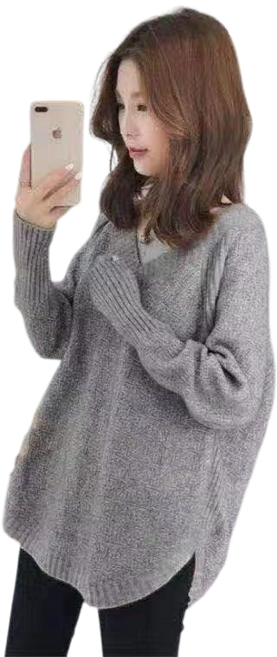 여성용 브이넥 루즈핏 이너부드러운 데일리 베이직 니트 Women's Knitwear