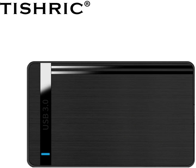TISHRIC 하드 드라이브 인클로저 2.5인치 외장형 HD 케이스 SATA to USB3.0 SSD 케이스/박스/하우징 게임용, 01 검정색, 01 빠른  Mainland