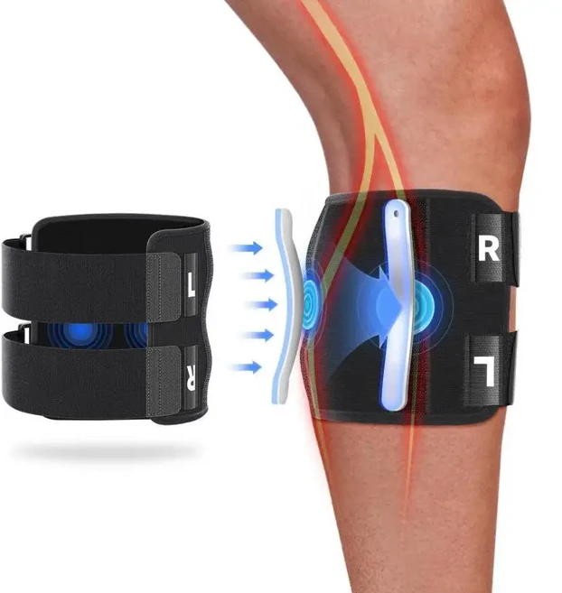 1개 좌골신경통 완화 기기 조절 가능 보조기 좌골신경 보호대 이중 압력 패드 타겟 압박, 01 Black