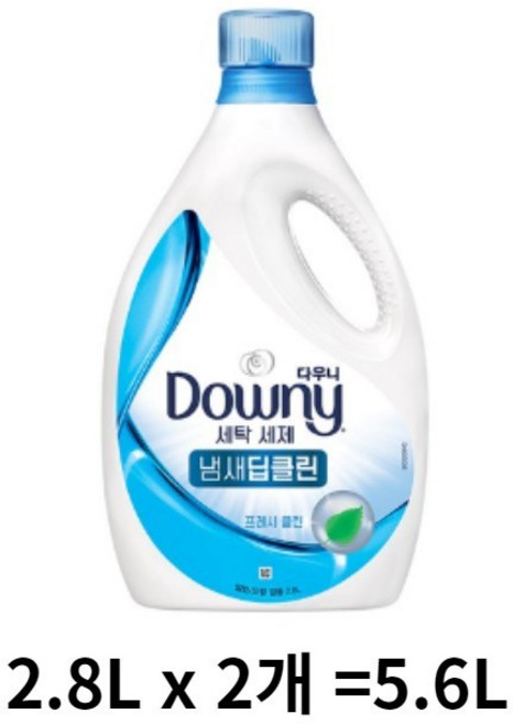 다우니 프리미엄 액체형 세제 냄새딥클린 블루 프레시 클린, 2.8L, 6개