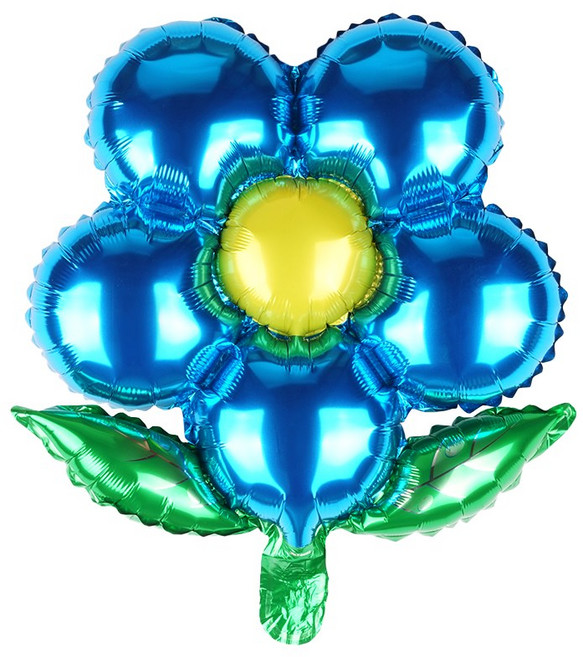 파티짱 잎사귀 5잎 꽃풍선 생일 파티 호일 은박 풍선, 블루