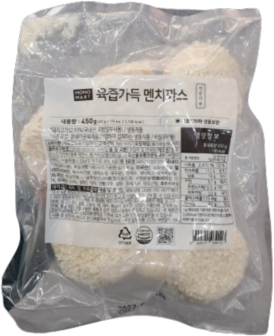 모노마트 냉동 육즙가득 멘치까스 450g, 21개
