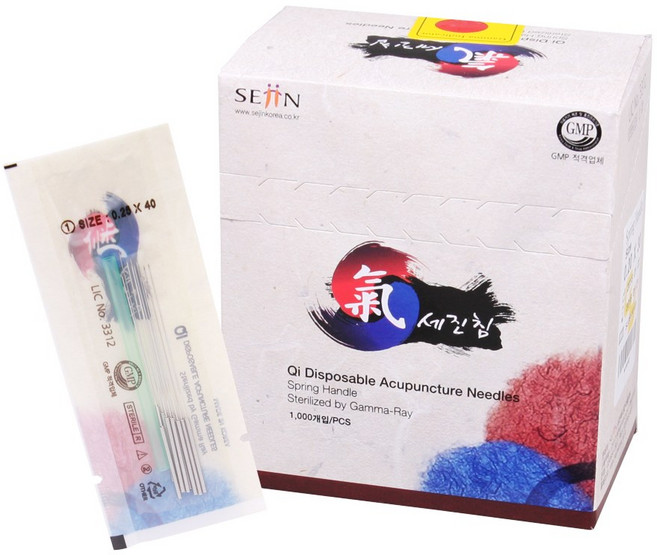 국산한방침 세진0.16x15mm 1Box(1000pcs) 국내제조 멸균침, 1박스