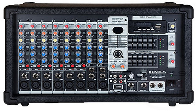 국산 2채널 800W 파워드믹서 오디오믹서 EMP800 앰프내장형믹서 이펙터