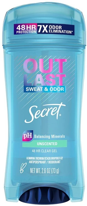 시크릿 데오드란트 젤 73g 4팩 무향 ph 밸런스 Secret Outlast Clear Gel Antiperspirant Deodorant, 4개 - 쿠팡