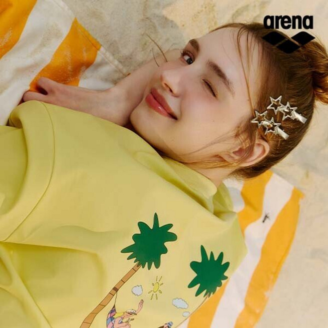 아레나 ARENA x 전황일 유니 오버핏 숏슬리브 래쉬가드 A6BC1RR92YEL
