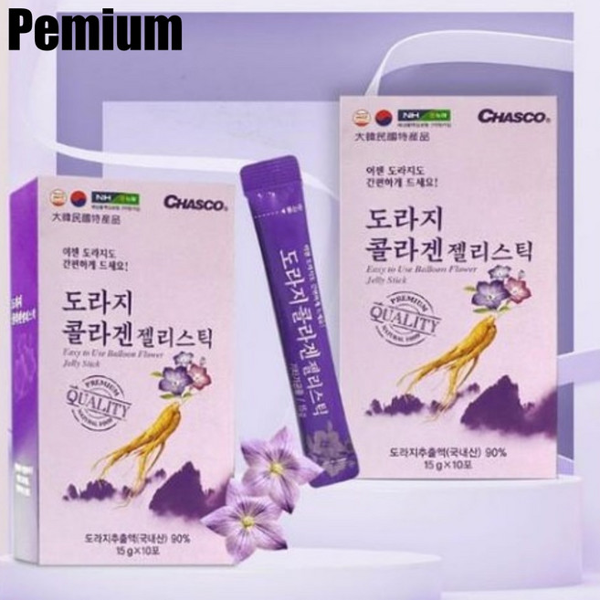 [차스코] 도라지콜라겐 젤리스틱 저분자콜라겐 피부건강 콜레스테롤 진해거담 호흡기 면역피로, 30개, 15g