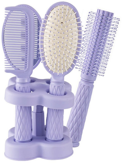 루시피 올인원 헤어 브러쉬 거치대 4종 세트 퍼플, 1개