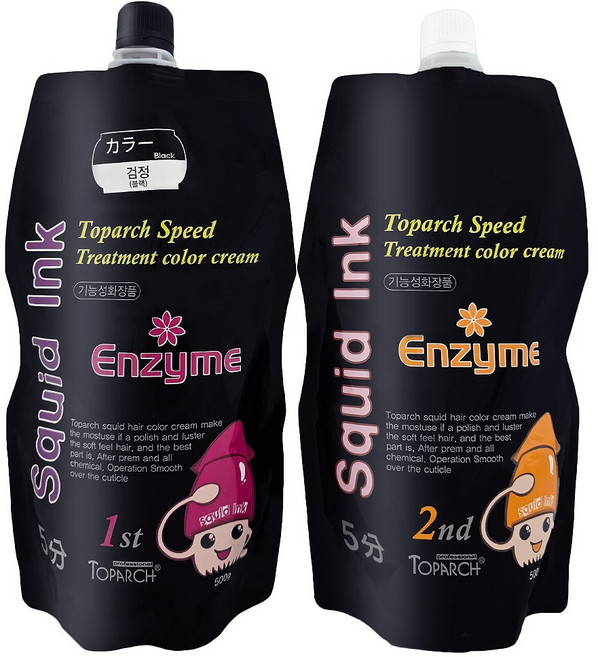 토파 5분 스퀴드 헤어컬러 오징어먹물 오징어염색약 새치염색, 블랙, 1개