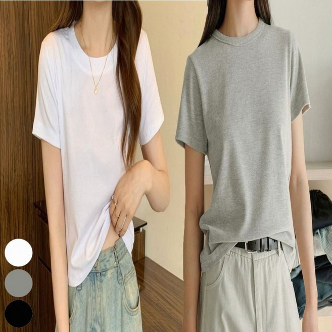 소장 반팔티 깔별 여름 여자 추천 무지 베이직