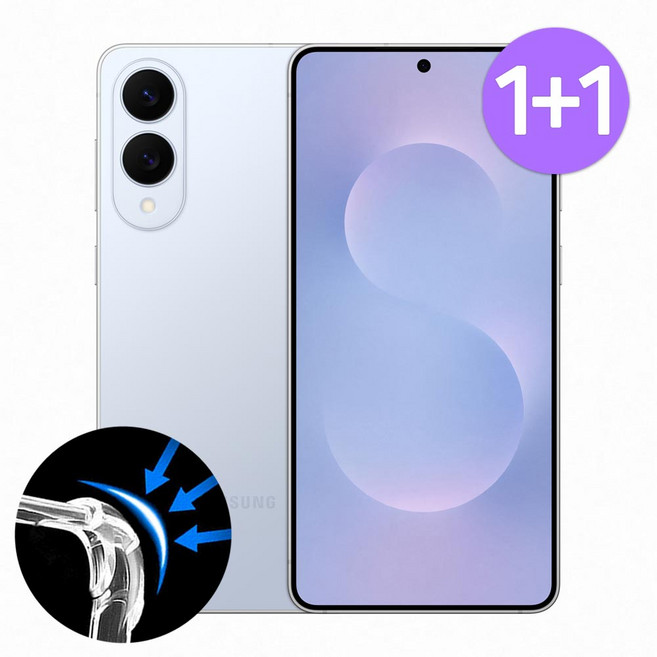 1+1 갤럭시 S25엣지 카메라보호 투명 범퍼 젤리 케이스 SM-S937