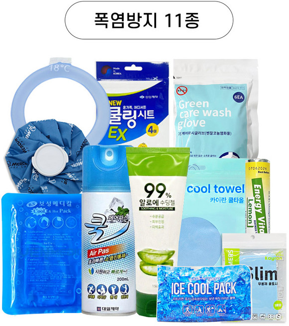 폭염 예방키트 무더위 폭염주의보 대비용품 11종세트, 1개