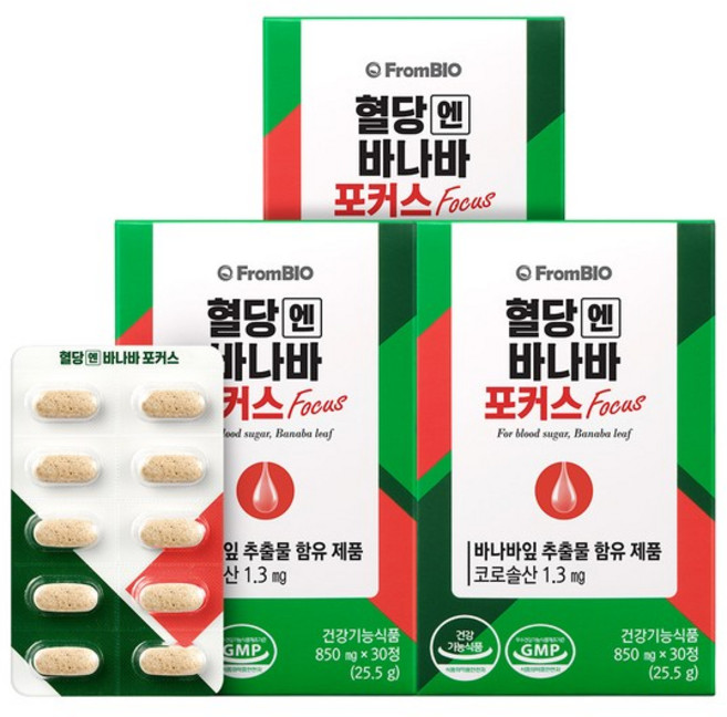 프롬바이오 혈당엔 바나바 포커스, 3박스, 30정