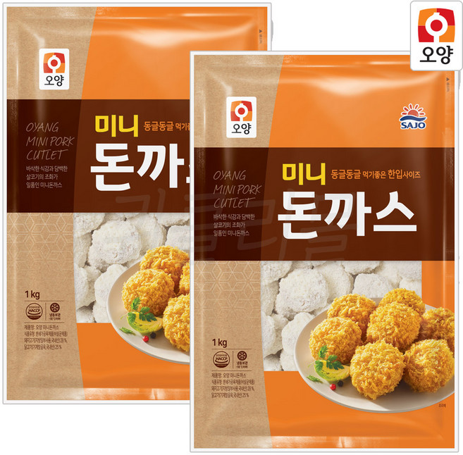 사조오양 미니 돈까스 1kg x 2개, 2kg, 1세트