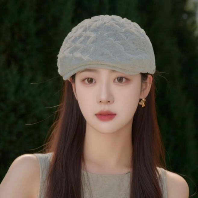 [모장A04] 여성 레이스 짜임 베레모 모자