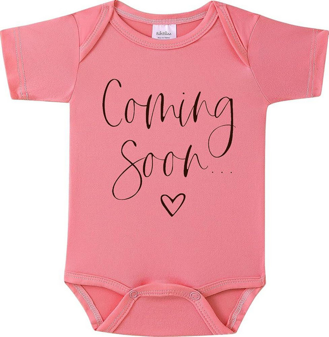 BIBIBLISSBABY Baby Coming Soon 바디수트 발표 조부모를 위한 재미있는 임신 발표 선물 Taro 0-3개월 227846, Apple Blossom