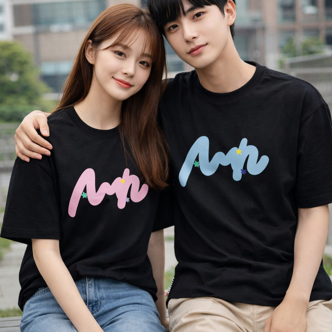 디한스 온가족 순면 단체티 사계절 반팔티 커플티