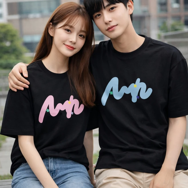 디한스 사계절 100%순면 남여 공용 커플티 반팔티 - 쿠팡