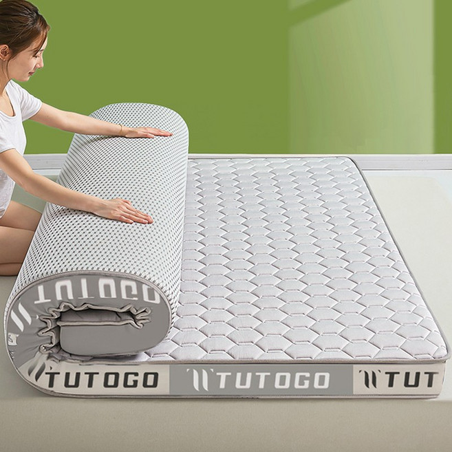 TUTOGO 乳膠床墊 高彈性高密度不易塌陷, 灰色