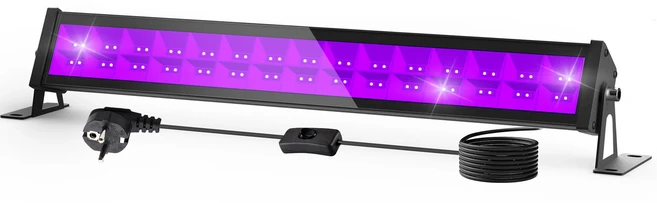 LED UV 투광 조명 자외선 무대 램프 LED 무대 블랙라이트 방수 디스코 파티 무대 백라이트 400-405nm 60 개, 02 1pc, 02 EU PLUG