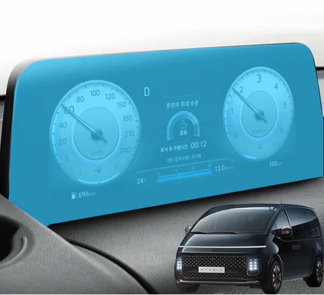 [오카] 스타리아 호환 용품 10.25인치 계기판 액정 보호 필름 차량 악세사리, 1GB, 계기판보호필름